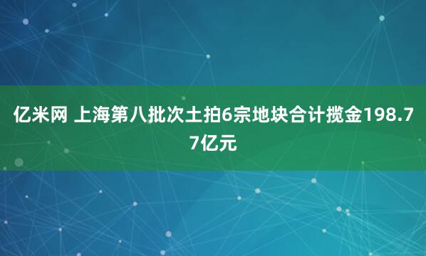 亿米网 上海第八批次土拍6宗地块合计揽金198.77亿元